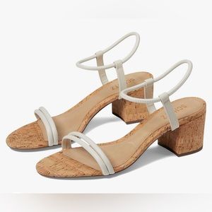 Schutz Nordstrom Gimenez tubular ankle-band cork sandal in pearl size 9